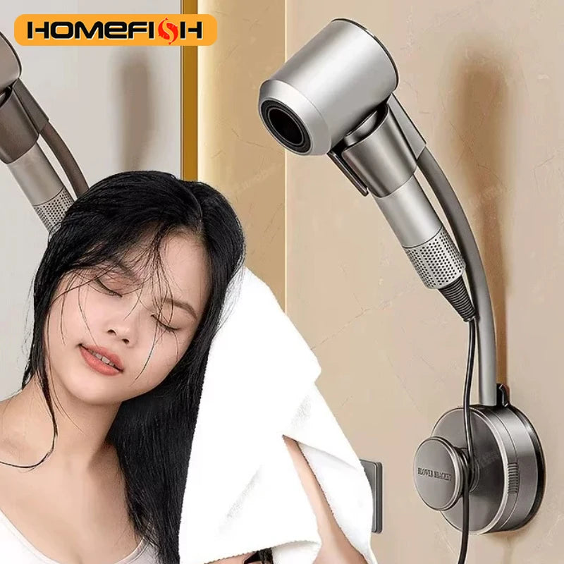 Suction Cup Hair Dryer Stand – Hands-Free Bathroom Organizer Hair Dryer Holder Babs
