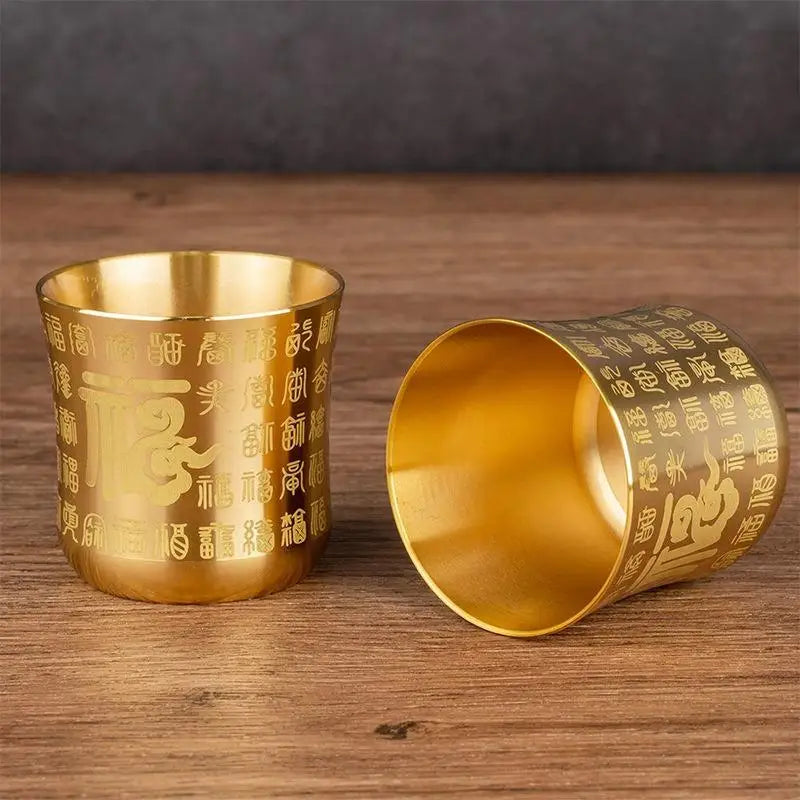 Brass Fortune Bowl – Decorative Hundred Blessings Cup | Home & Office Decorative Brass Bowl Babs