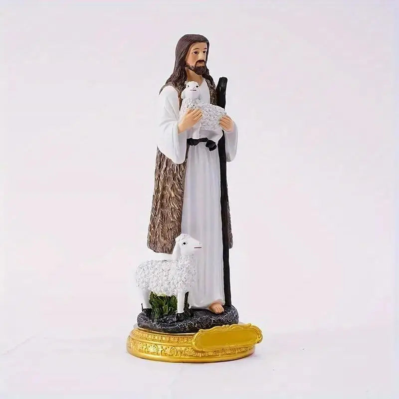 Resin Jesus Shepherd Figurine | Catholic Gift & Home Décor Religious Figurine Babs