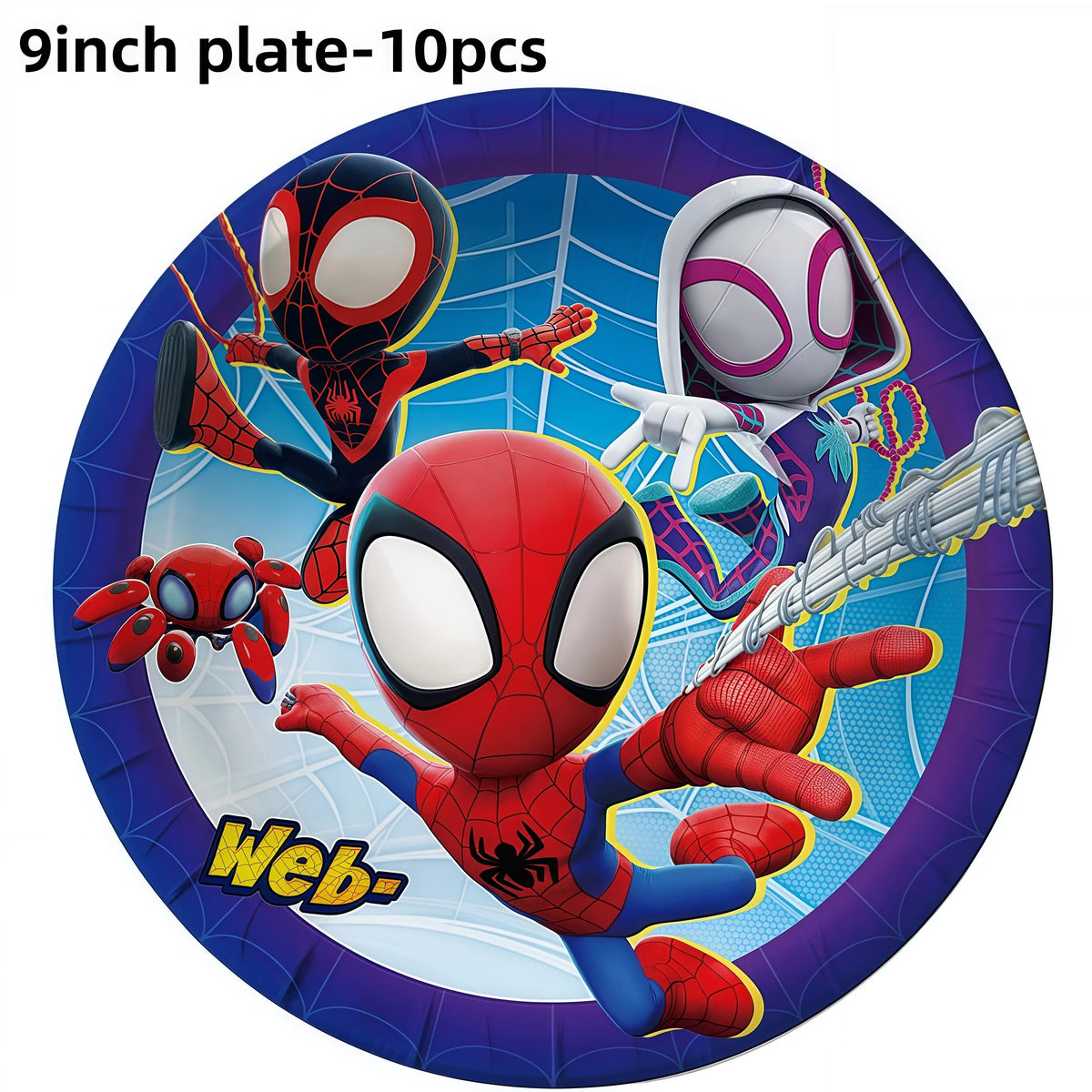 Spider-Man Birthday Party Supplies – Plates, Cups & Balloons Birthday Party Kit Babs 10pcs 9inch plate