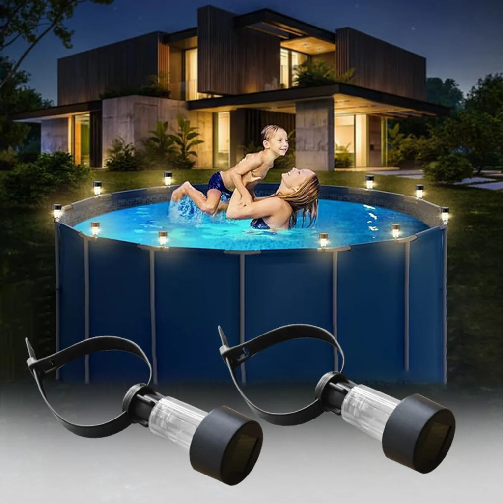 10-Pack Solar Pool Fence Lights – Waterproof LED IP44 Solar Pool Lights Babs