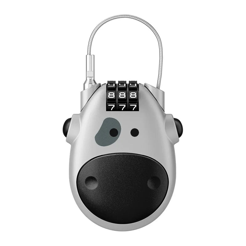 Retractable Steel Cable Combination Lock – Bike & Luggage Cable Combination Lock Babs silver