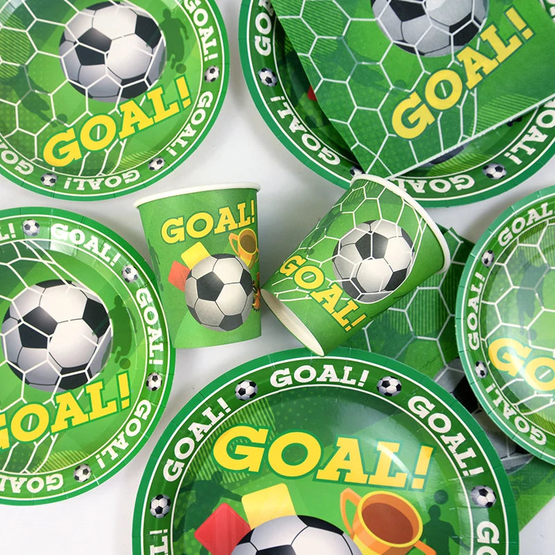 Soccer Party Disposable Tableware Set – Plates, Cups & More Party Tableware Set Babs