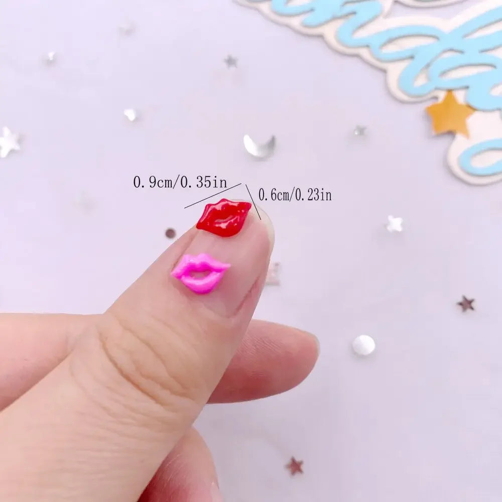 100pcs Lip Resin Flatback Rhinestones – Nail Art & DIY Crafts Nail Art Rhinestones Babs