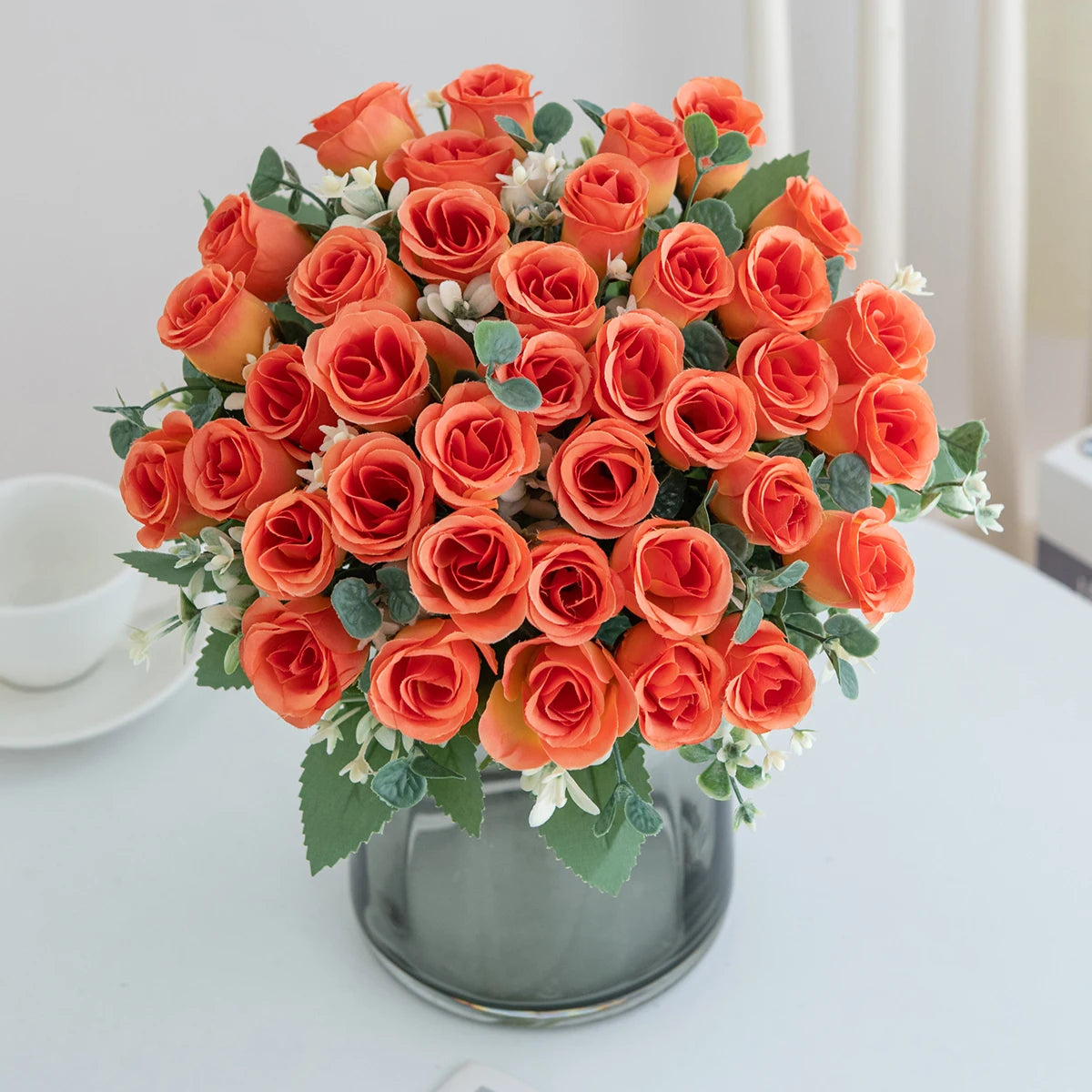 10-Head Silk Artificial Flower Bouquet – Wedding & Home Decor Artificial Silk Flowers Babs