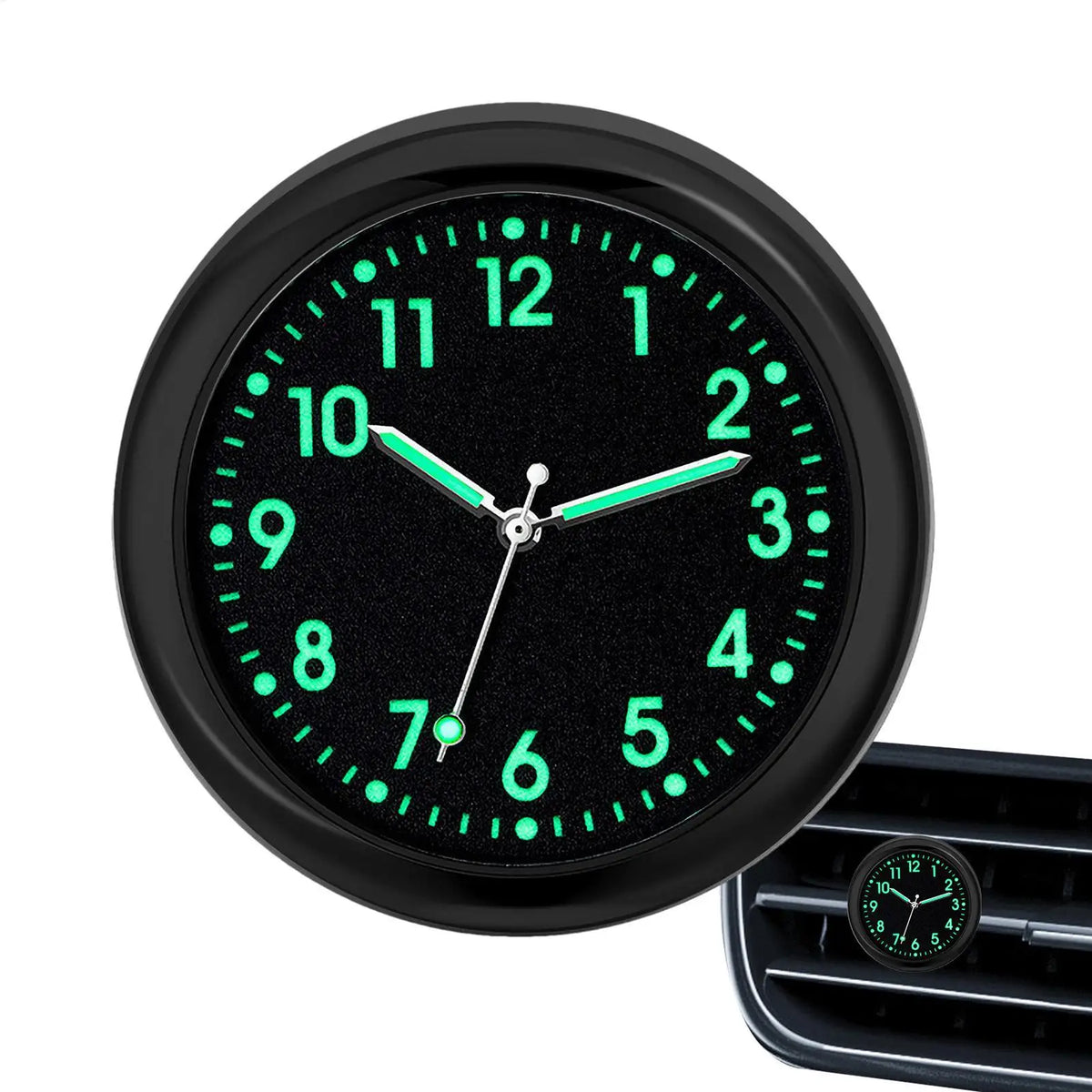 Mini Glow Stick-On Car Dashboard Clock – Quartz Analog Watch Car Dashboard Clock Babs