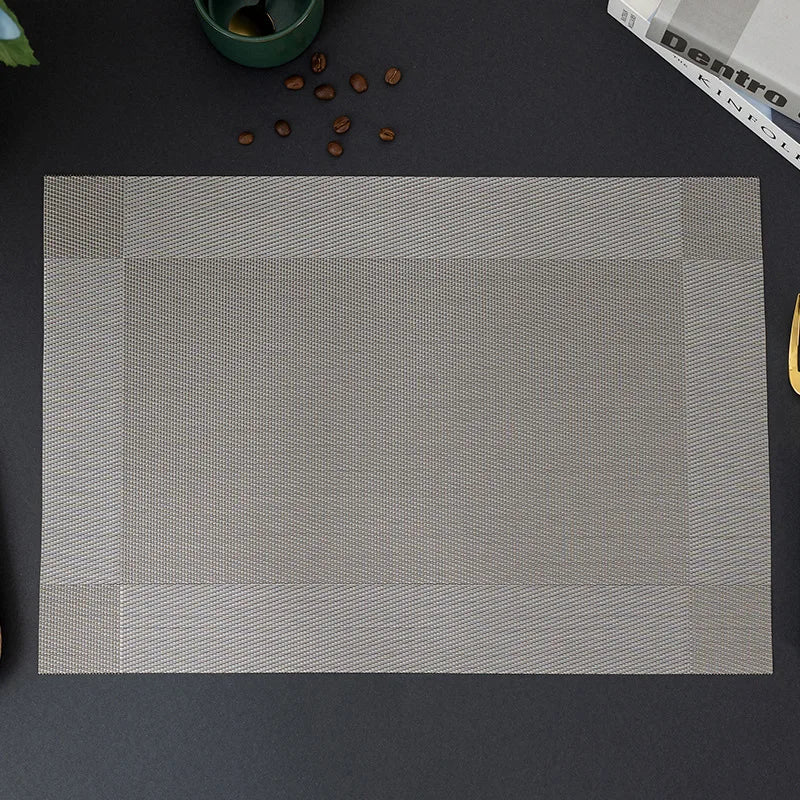 Washable PVC Woven Placemats – Durable Vinyl Dining Table Mats Vinyl Table Placemats Babs Style 14 30X45CM