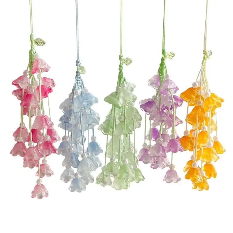 Bellflower Tassel Car Rearview Mirror Pendant Ornament Car Hanging Ornament Babs