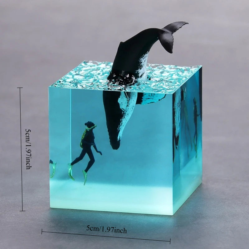 Ocean Whale Resin Ornament | Micro Landscape Desktop Décor Resin Decor Ornament Babs humpback whale