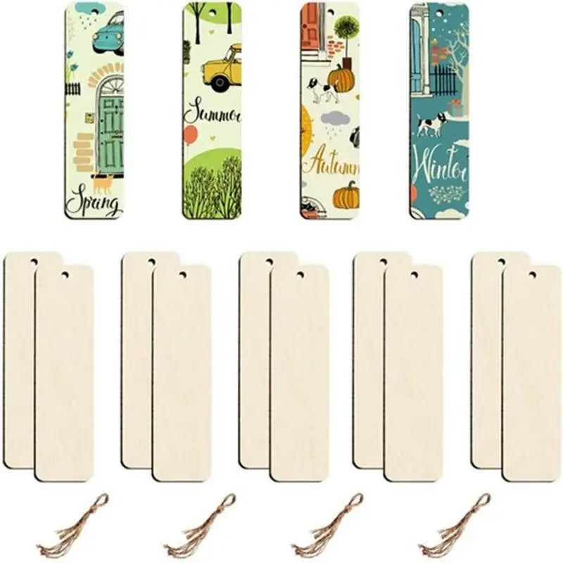 20pcs Blank Rectangle Wooden Tags – DIY Crafts & Bookmarks Wood Craft Tags Babs