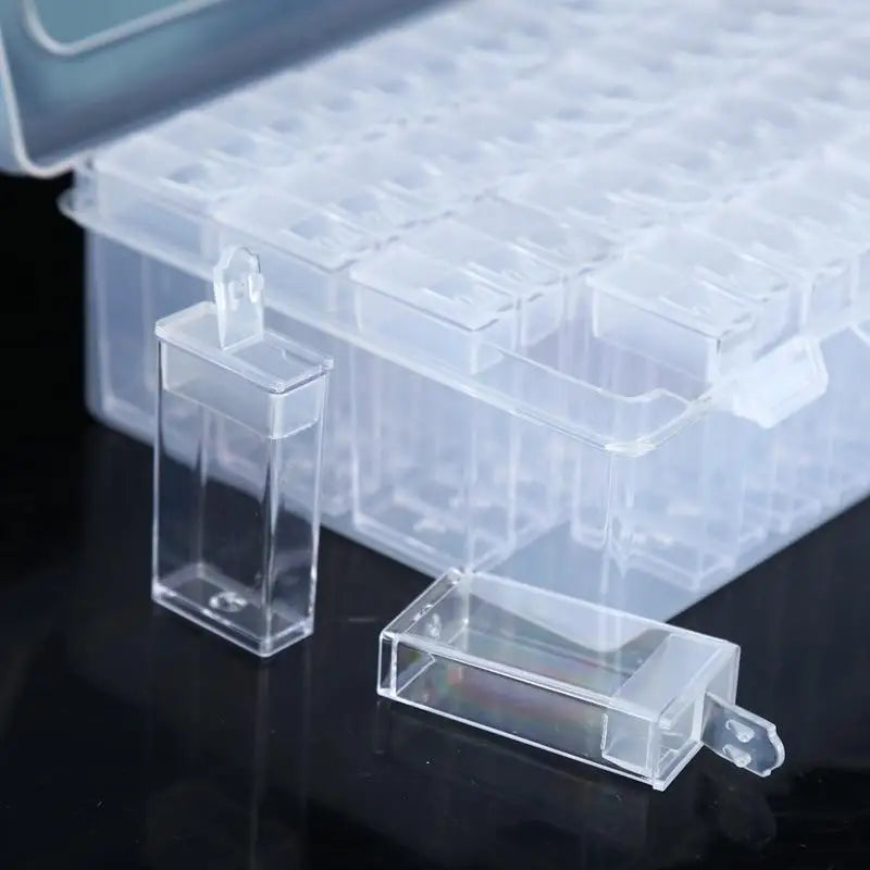 64-Grid Transparent Plastic Storage Box – Diamond Painting Beads Craft Storage Box Babs
