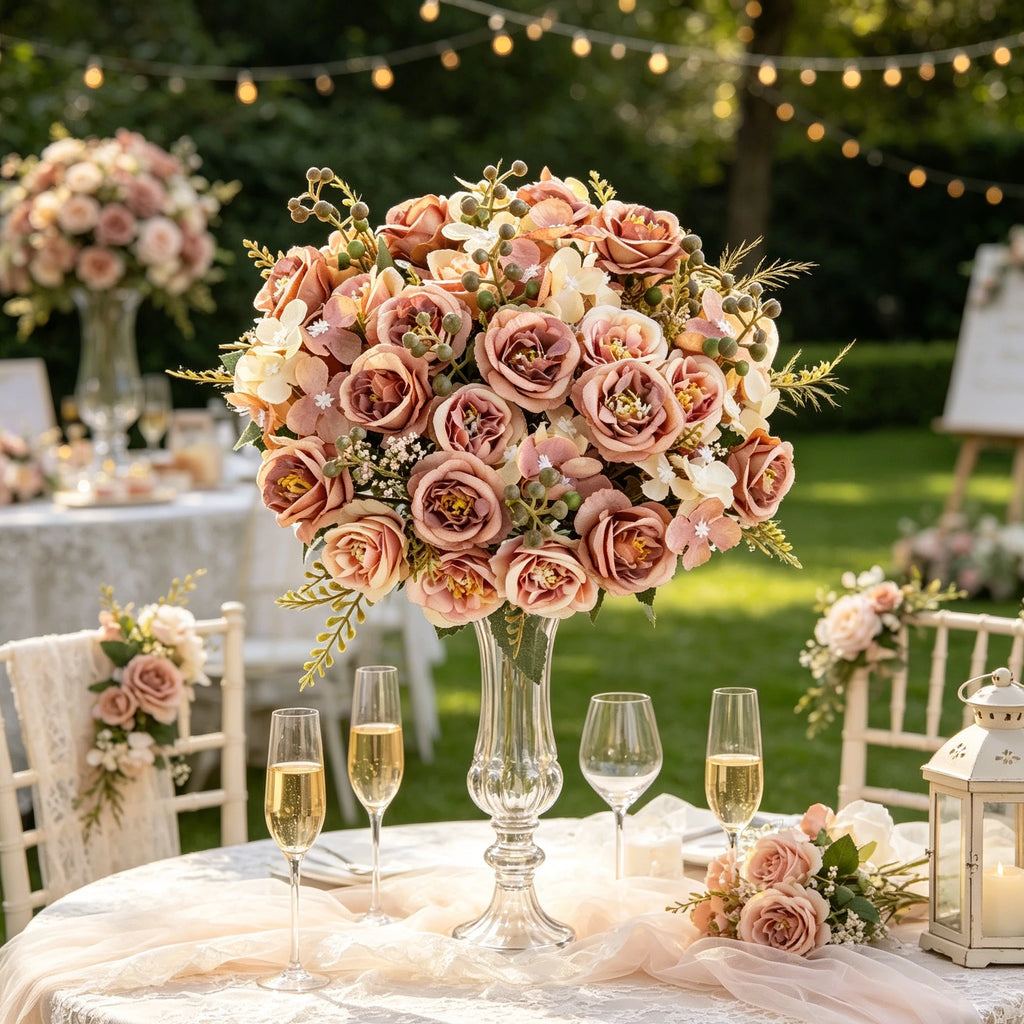 Artificial Silk Rose Bouquet – Wedding & Home Décor Gift Artificial Flower Bouquet Babs