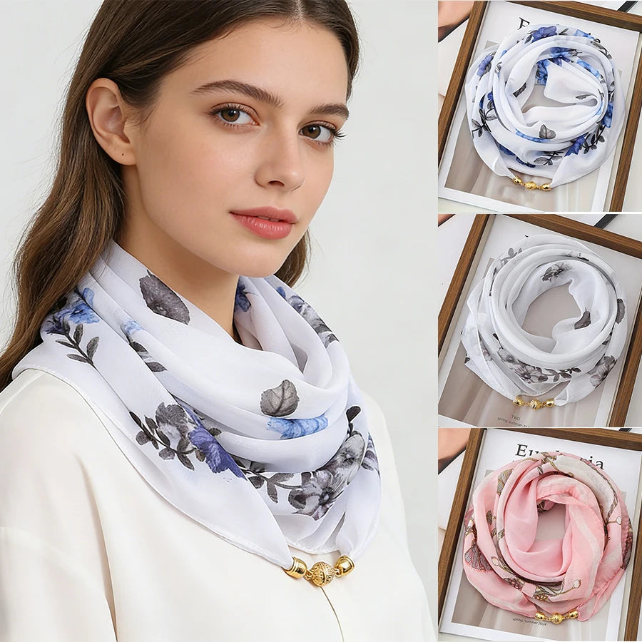 Women's Lightweight Chiffon Satin Scarf – Hair Wrap & Neck Cover Chiffon Satin Scarf Babs