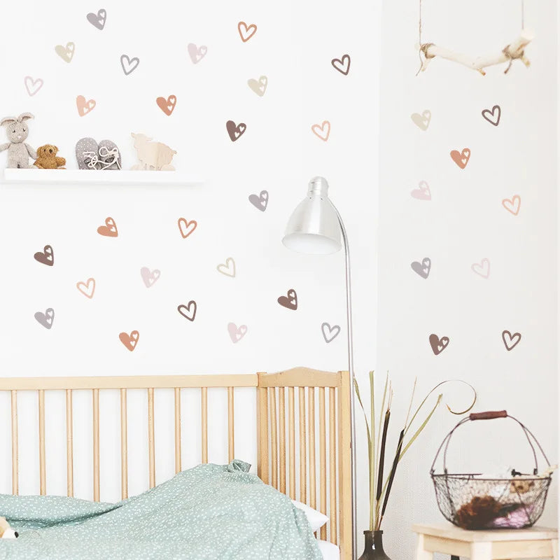 36Pcs Boho Heart Wall Stickers – Nursery & Bedroom Decals Wall Decal Stickers Babs