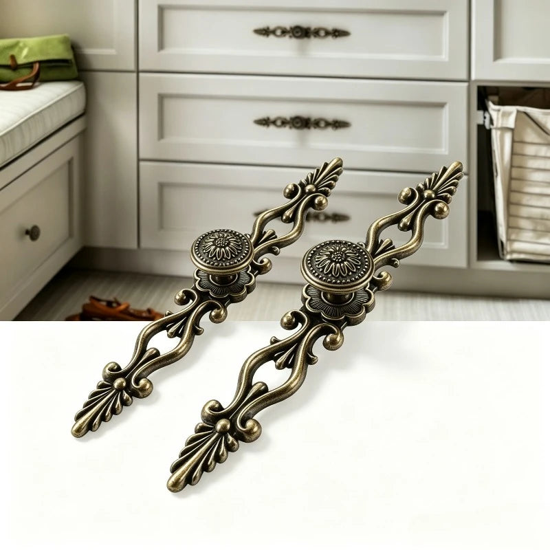 4pcs Vintage Bronze Cabinet Drawer Pull Handles – Zinc Alloy Cabinet Drawer Handles Babs