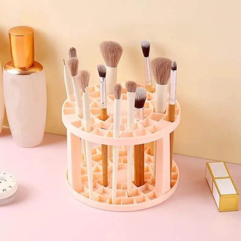 Multi-Hole Plastic Makeup Brush & Pencil Desk Organizer Desk Organizer Babs Pink
