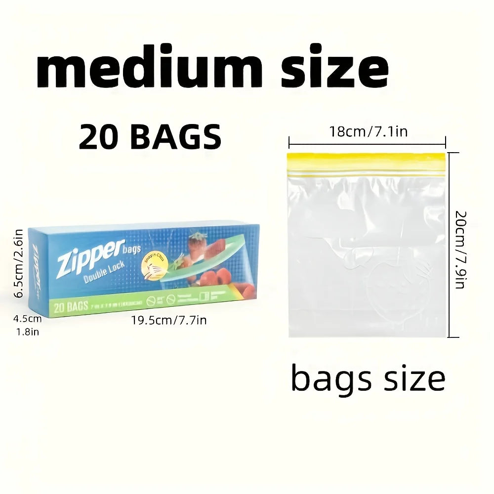 Double Lock Zipper Food Storage Bags – Reusable & Leak Proof Food Storage Bags Babs Medium size