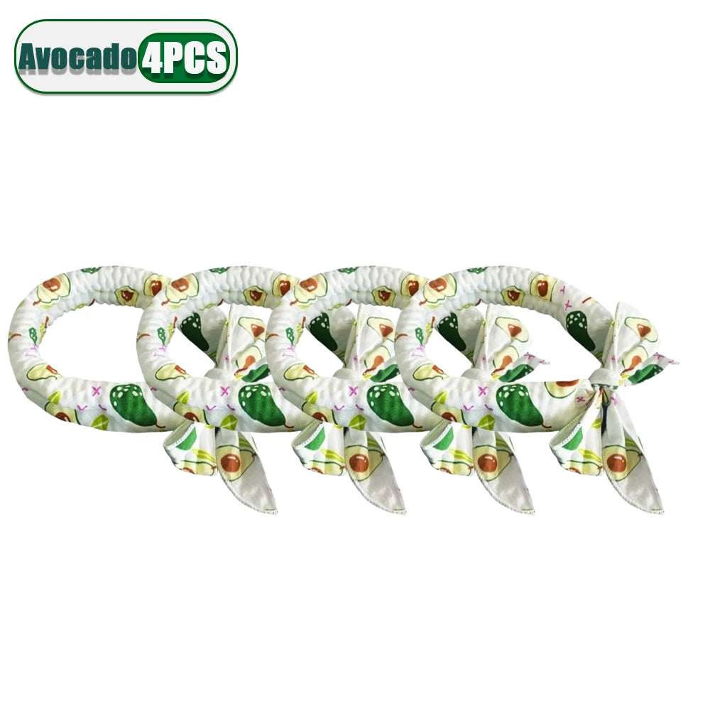 Pet Cooling Bandana for Dogs & Cats – Ice Bead Scarf 2-Pack Pet Cooling Bandana Babs Avocado-4PCS