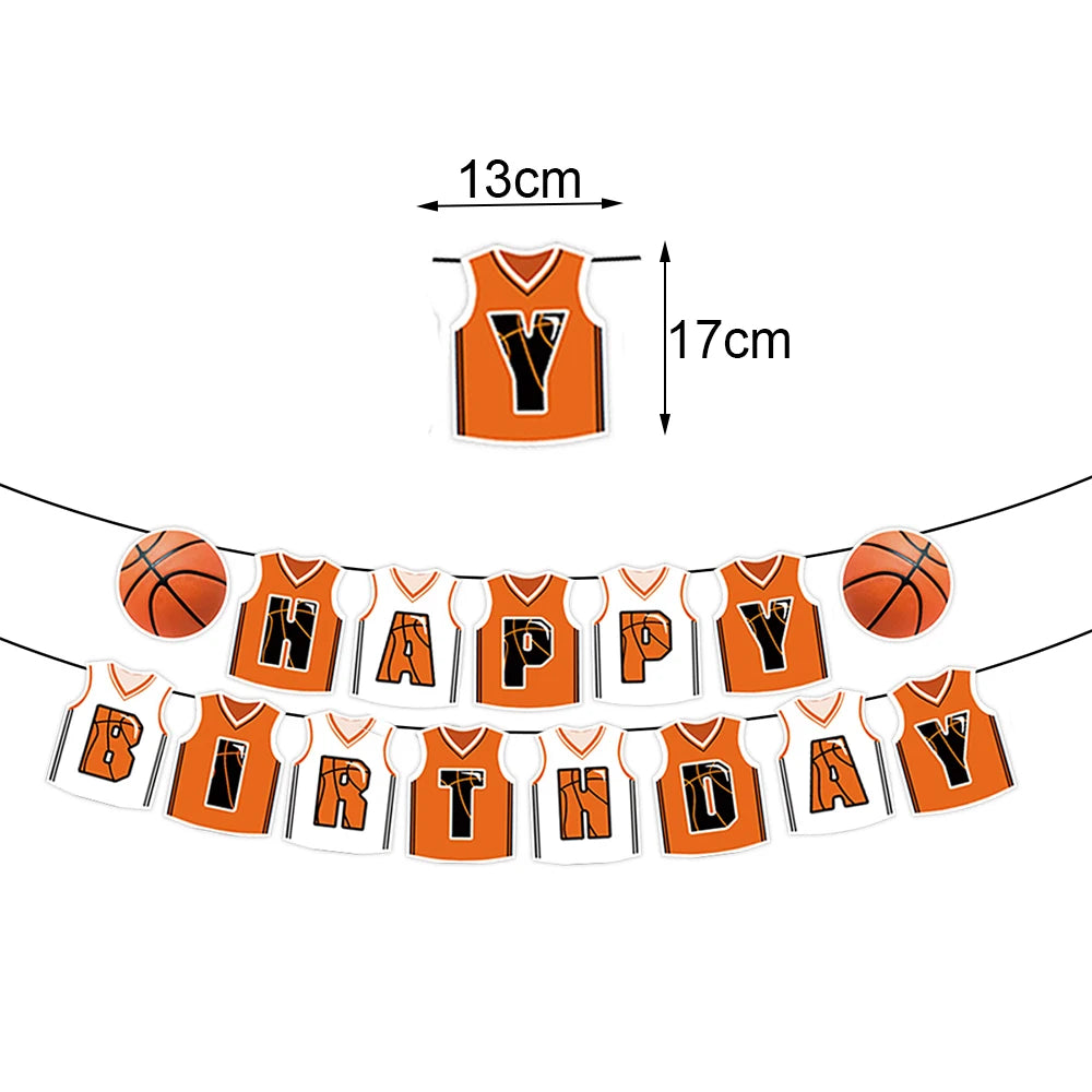 Basketball Birthday Party Decor – Foil Balloon, Banner & Swirls Party Decoration Set Babs banner As pictures show