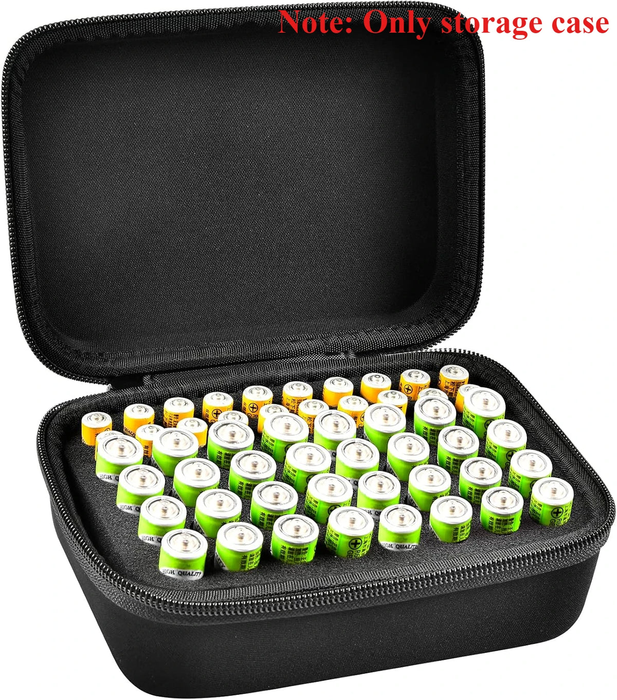 Battery Organizer Case – Holds 32 AA & 20 AAA Batteries Battery Storage Case Babs black