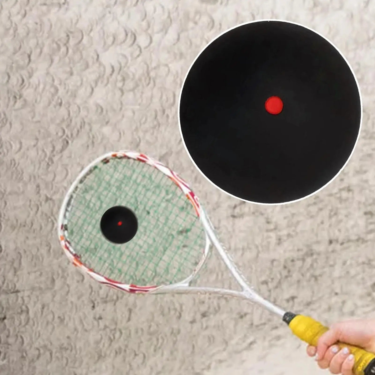 Natural Rubber Squash Balls – Red & Yellow Dot Training Squash Training Ball Babs