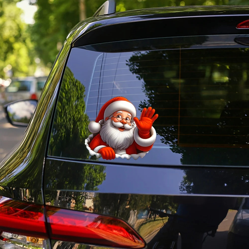 Santa Claus Waving Christmas PVC Vinyl Car & Window Sticker Vinyl Decorative Sticker Babs