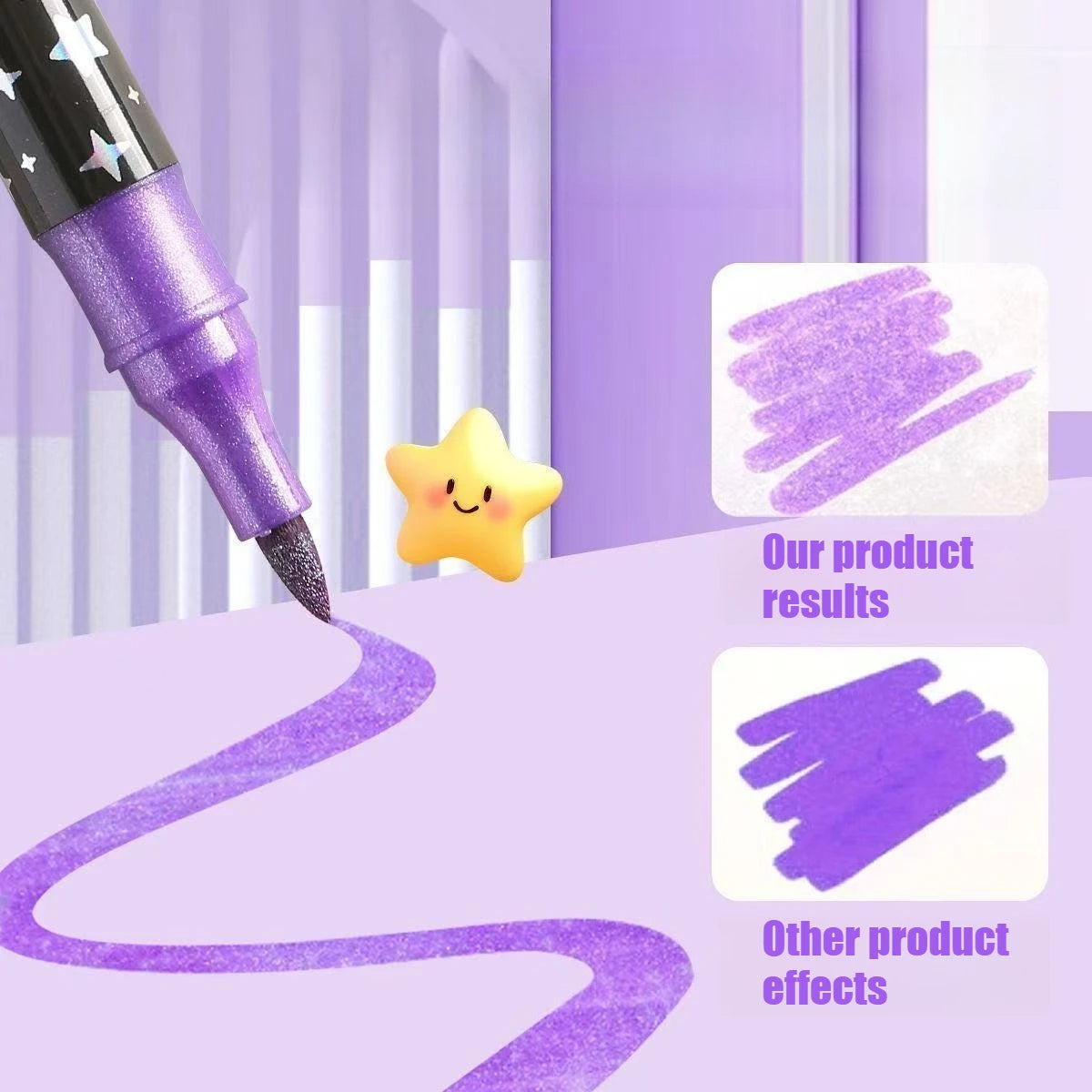 Double-Headed Glitter Chalk Marker Pen Set – 12 to 48 PCS Glitter Marker Set Babs
