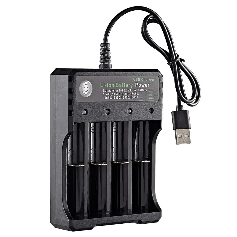 4-Slot Smart USB Charger for 18650 26650 Lithium-Ion Batteries Battery Charger Babs USB 4 Slots