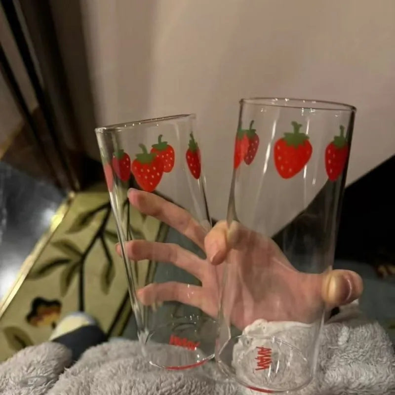 Strawberry Glass Cup – Heat Resistant Drinking Mug Drinking Glass Babs