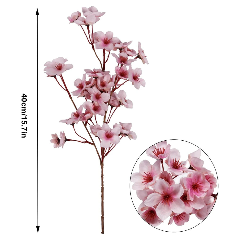 Silk Peach Blossom Artificial Flowers – Spring Wedding & Home Décor Artificial Silk Flowers Babs Pink 3 pcs