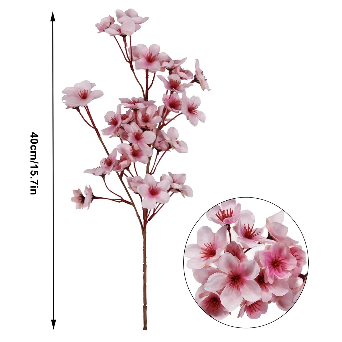 Silk Peach Blossom Artificial Flowers – Spring Wedding & Home Décor Artificial Silk Flowers Babs Pink 3 pcs