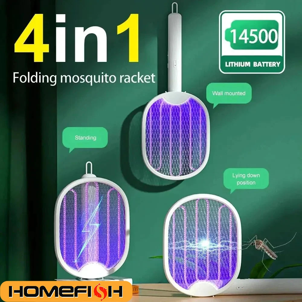 Foldable Electric Bug Zapper Racket – 3000V UV Light USB Rechargeable Electric Bug Zapper Babs