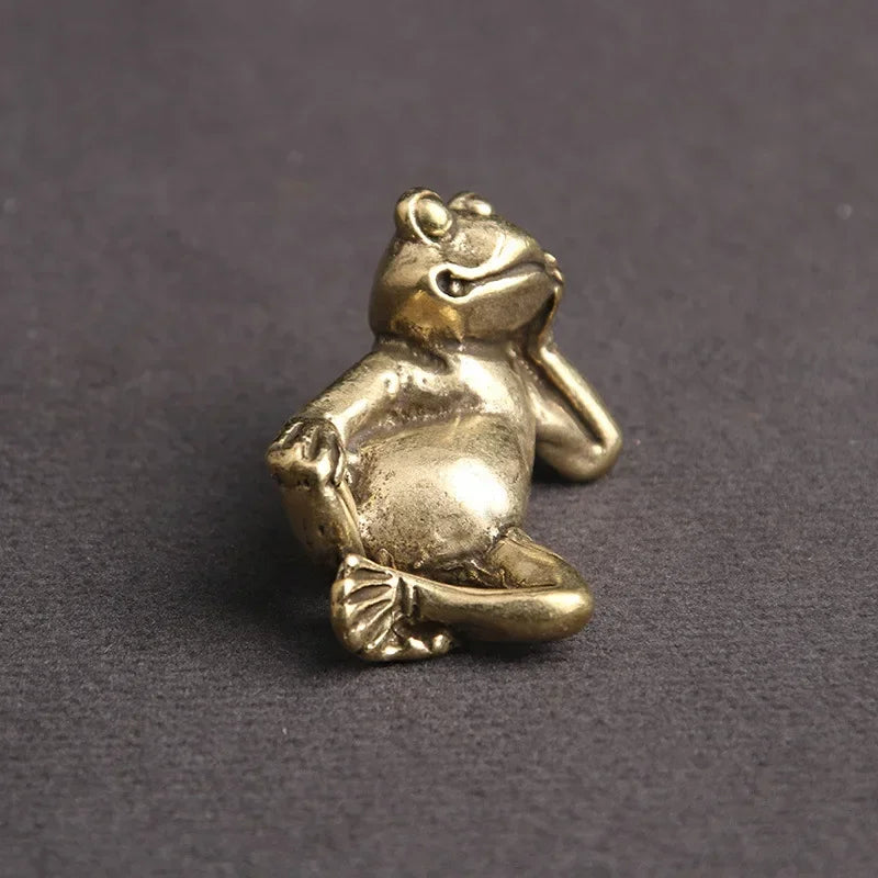 Retro Copper Frog Statue Figurine | Desktop Ornament & Gift Decorative Figurine Babs