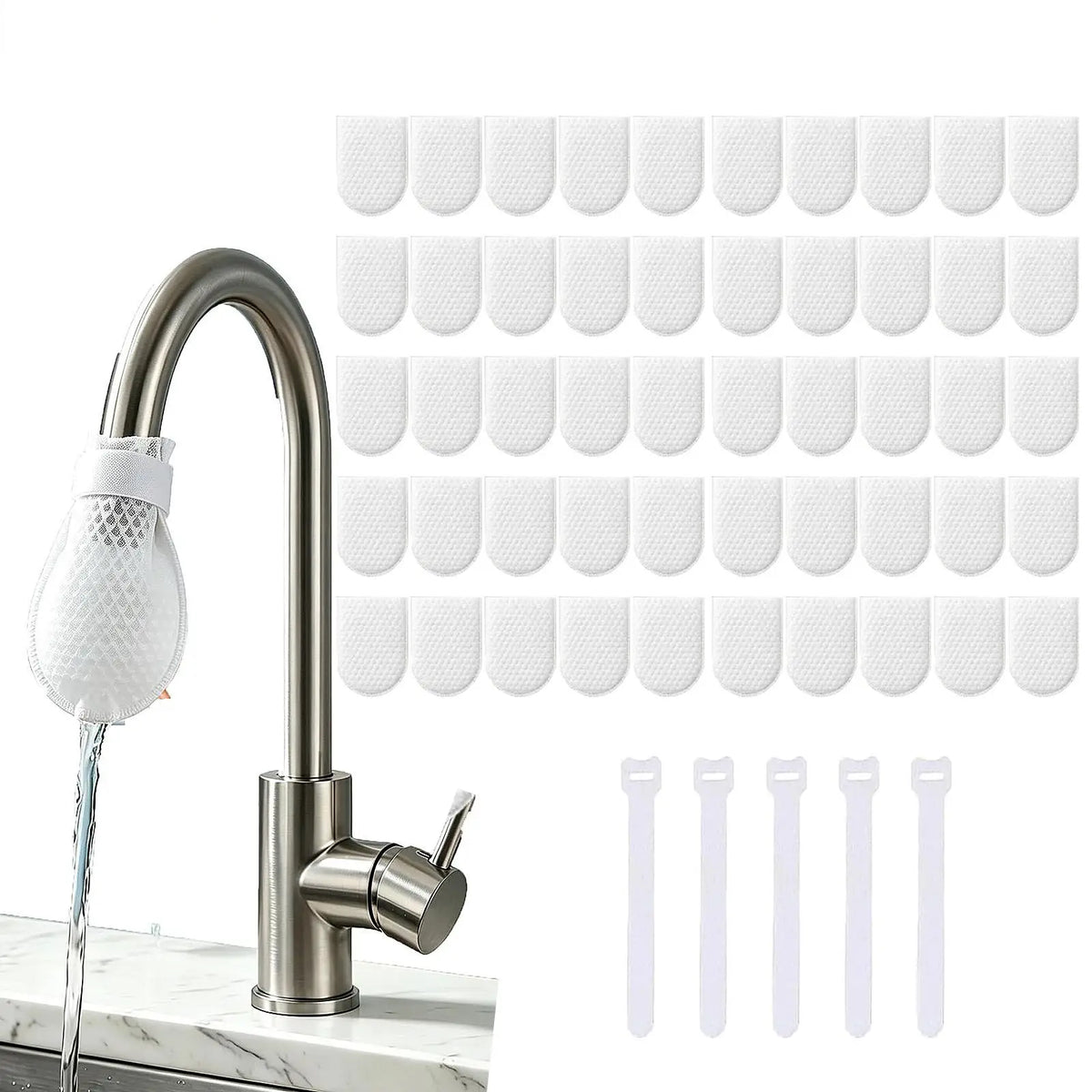 Faucet Filter Cotton Bag – Anti-Splash Tap Purifier, 200 Pack Faucet Filter Bag Babs D