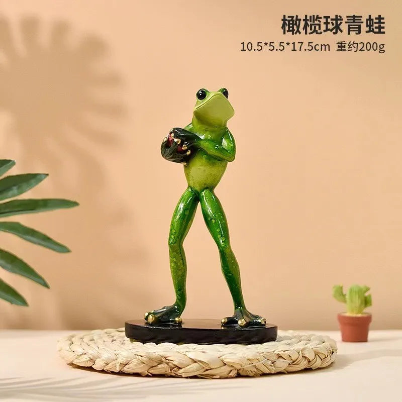 Resin Yoga Frog Figurine – Fun Desktop & Garden Decor Decorative Figurine Babs 1Pc 9
