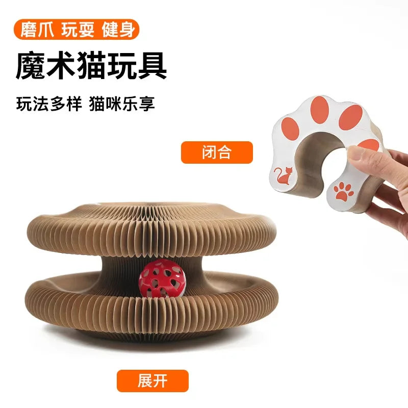 Round Double Tier Corrugated Cat Scratch Board Scratcher Toy Cat Scratcher Toy Babs 1 set