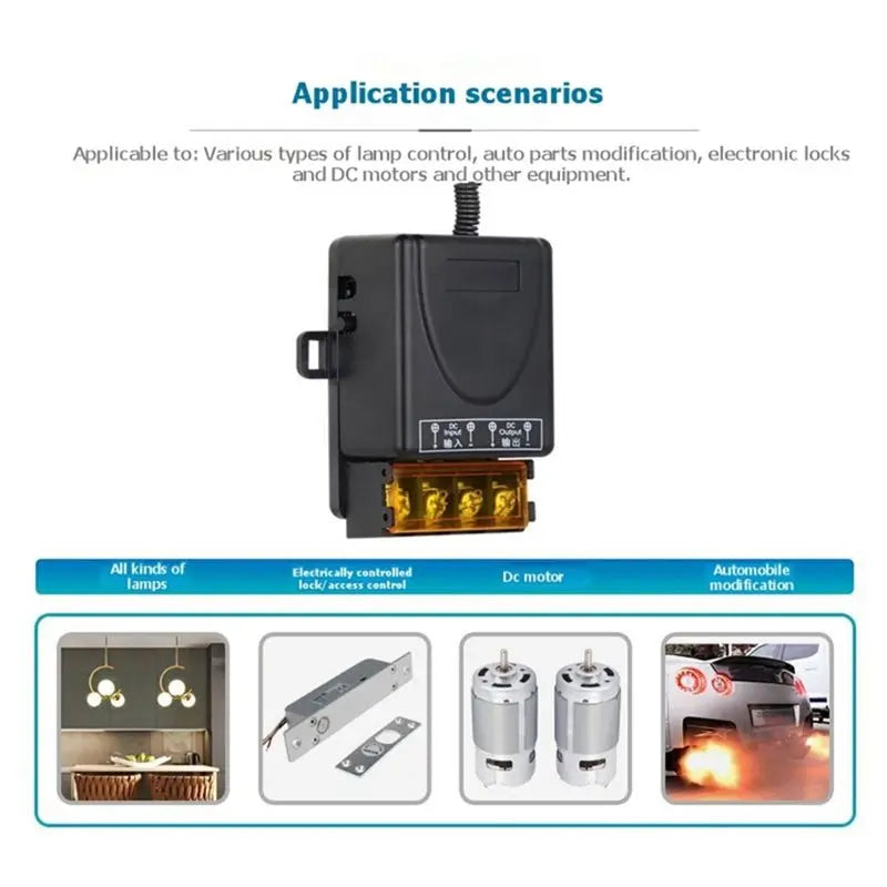 433MHz Wireless Remote Switch 30A Relay DC 12V–48V Kit Wireless Relay Switch Babs
