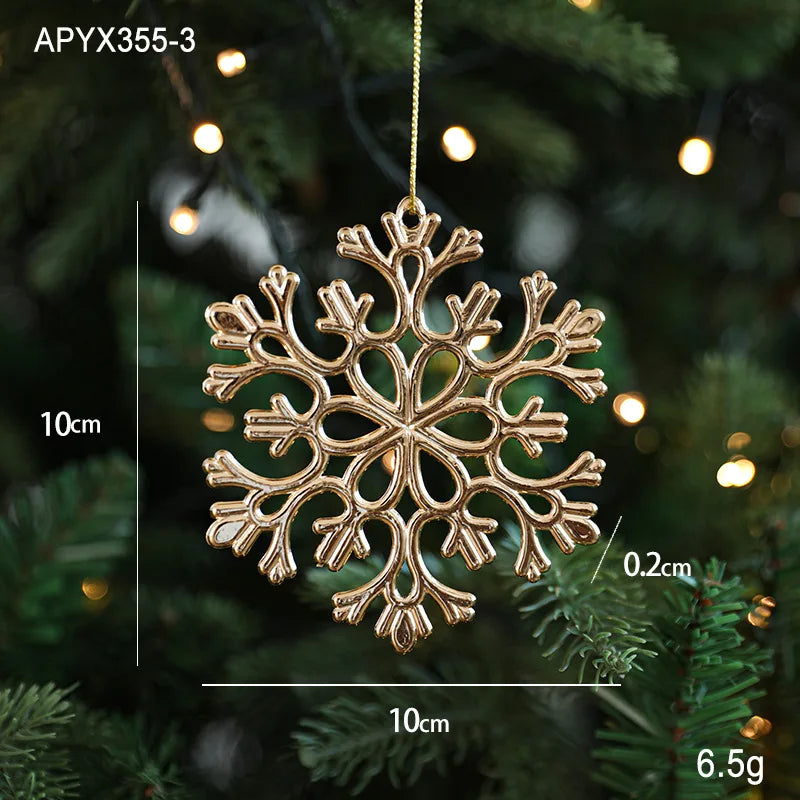 Christmas Gold Ornaments – Elk Angel Snowflake Xmas Tree Pendants Christmas Tree Ornaments Babs J