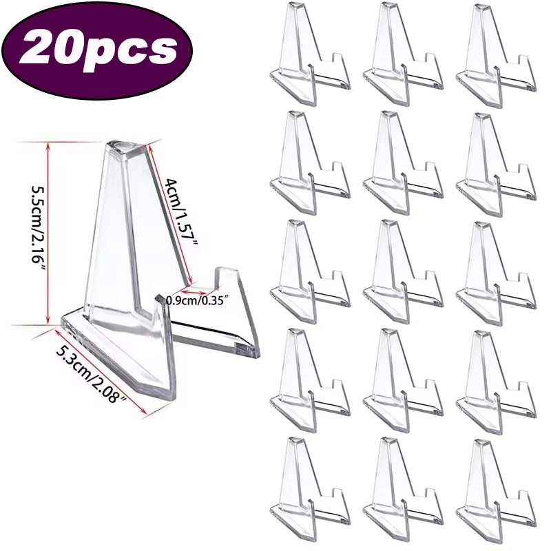 Acrylic Triangle Display Stands for Coins, Cards & Photos Acrylic Display Stand Babs 20pcs