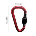 D-Shape Aluminum Carabiner Clip & Paracord Tensioner | Camping Carabiner Clip Babs Red