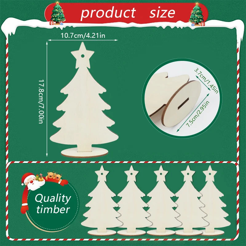 DIY Unfinished Wood Christmas Tree Ornaments – Kids Craft Set DIY Craft Ornament Kit Babs