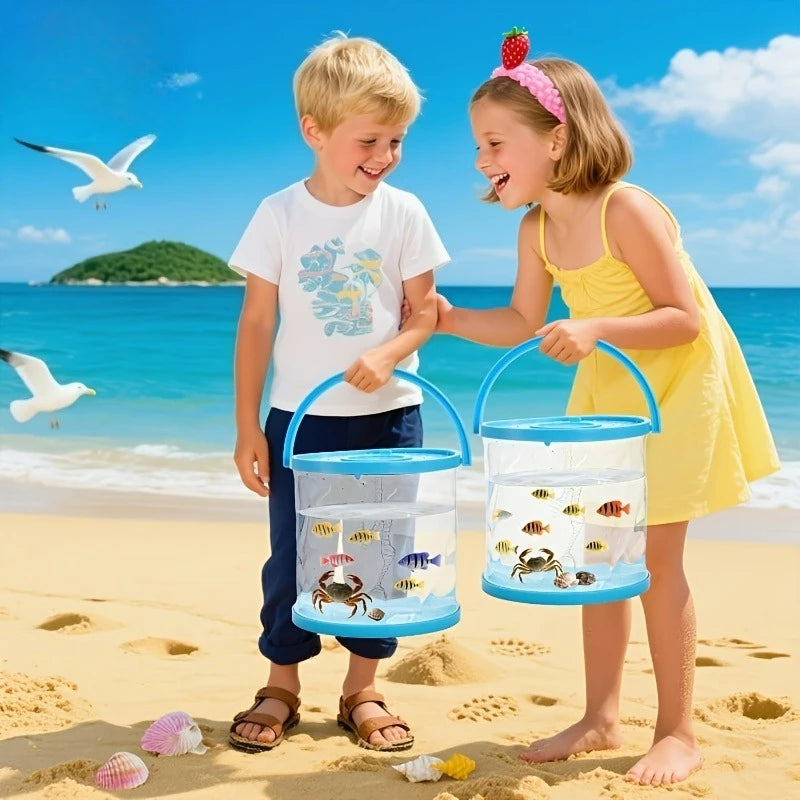Foldable Portable Fish Tank with Lid – 10–15L Fishing Bucket Foldable Fishing Bucket Babs