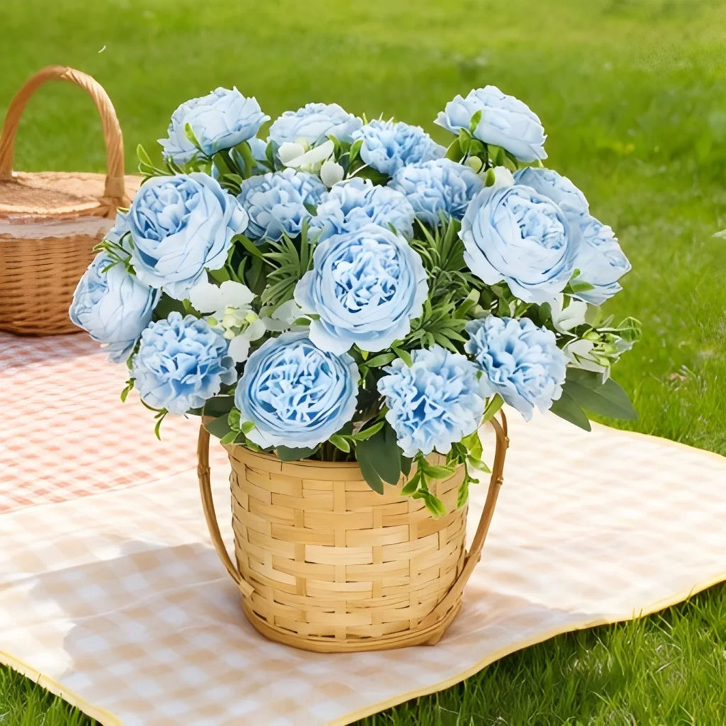 Artificial Silk Peony Chrysanthemum Bouquet – Wedding Home Decor Artificial Flower Bouquet Babs