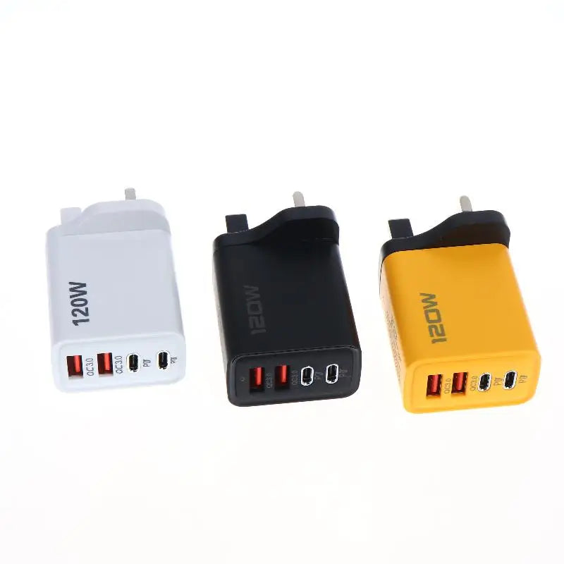 4-Port 120W USB-C Fast Charger – PD & QC 3.0 Wall Adapter USB Wall Charger Babs