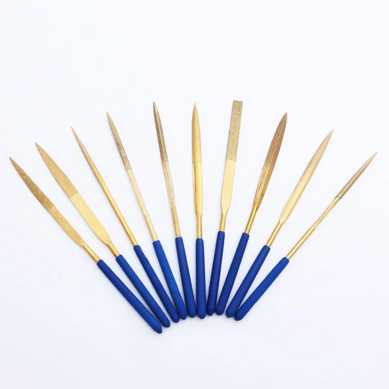 10Pcs Diamond Needle File Set – Titanium Coating Metal Craft Needle File Set Babs 10pcs set