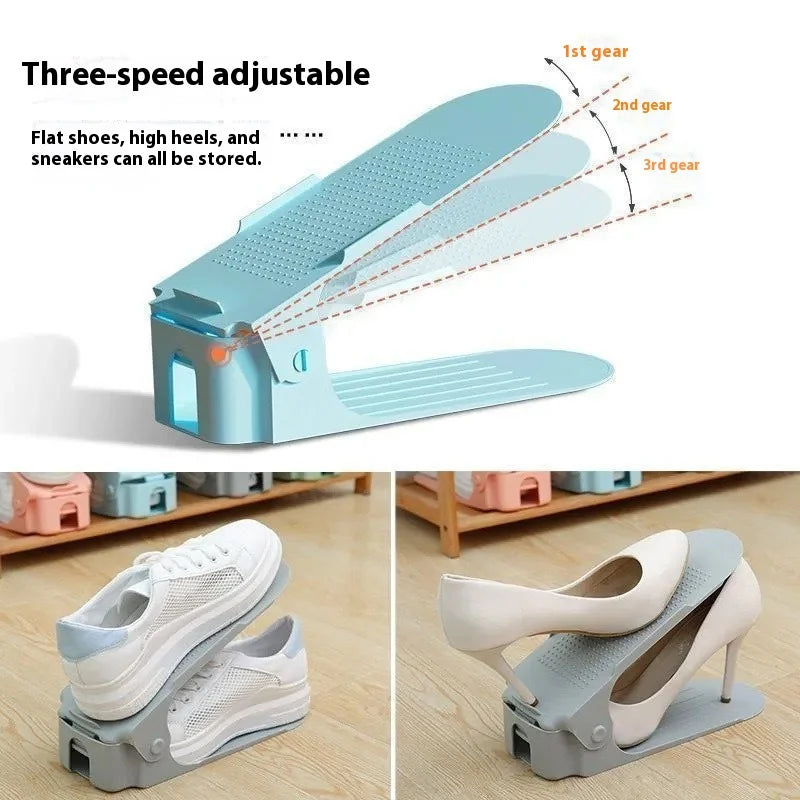 10-Pack Adjustable Stackable Shoe Rack Organizer | 4-Level Stackable Shoe Organizer Babs
