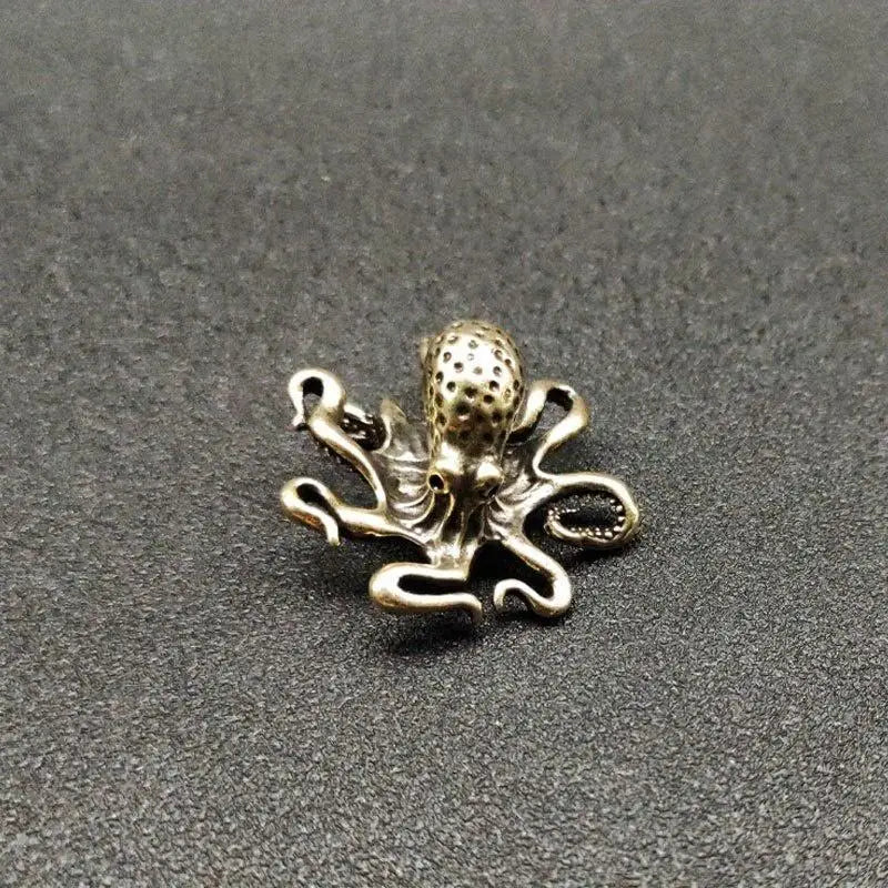 Brass Octopus Figurine – Antique Copper Tea Pet Desk Ornament Decorative Figurine Babs 1pc