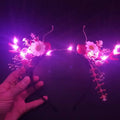 10pcs LED Light-Up Christmas Headbands – Reindeer & Flower