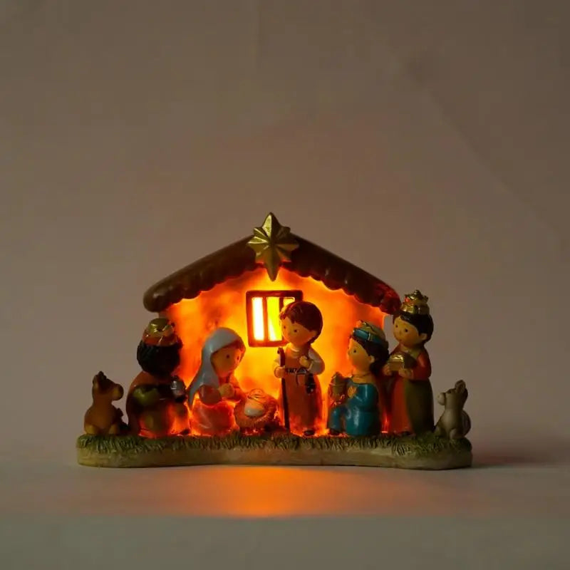 Christmas Nativity Scene Resin Manger Figurine Set | Holiday Gift Nativity Figurine Set Babs
