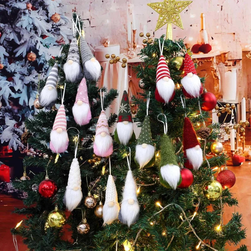 3pcs Christmas Hanging Gnome Ornaments | Santa Figurine Set Christmas Ornaments Babs